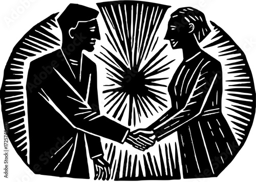 People Shaking Hands Silhouette, Unity Support SVG, PNG