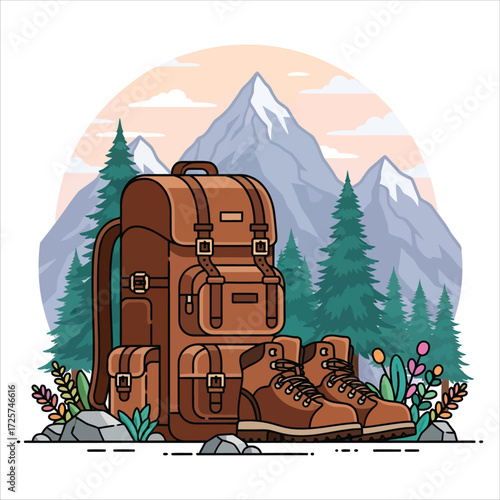 Classic Rucksack & Boots in Mountain Meadow