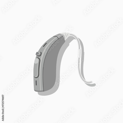 Modern Behind The Ear Digital Hearing Aid Device For Auditory Assistance And Sound Amplification