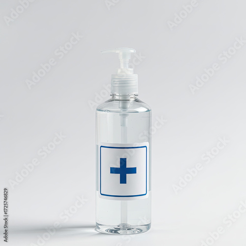sanitizer bottle on white background
