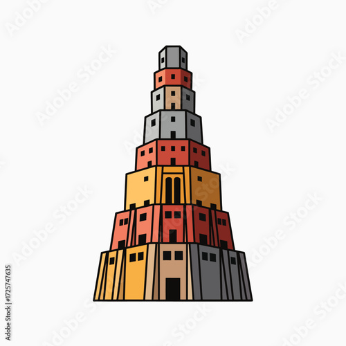 Ancient Mesopotamian Ziggurat Tower of Babel Religious Monument Architectural Symbol of Early Civilization and Human Ambition