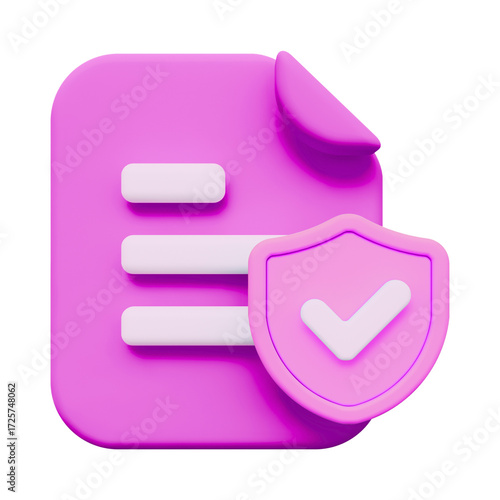 Secure document icon with checkmark and shield