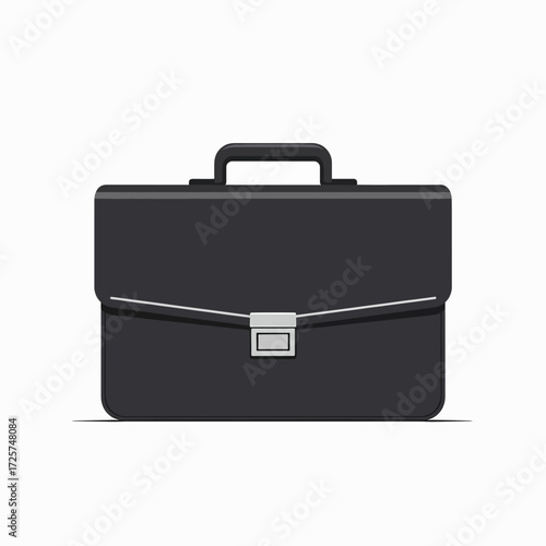 A sleek black leather briefcase with a silver clasp perfect for business professionals on the go