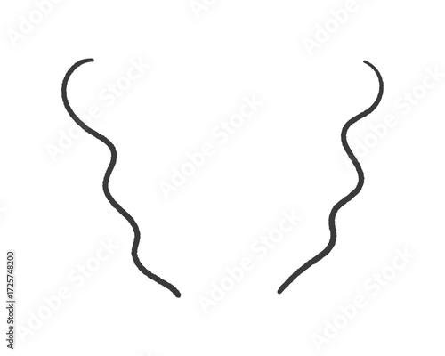 シンプルでおしゃれな手書きのゆるいラインのフレーム -吹き出し･湯気や蒸気･煙、不安な感情の素材