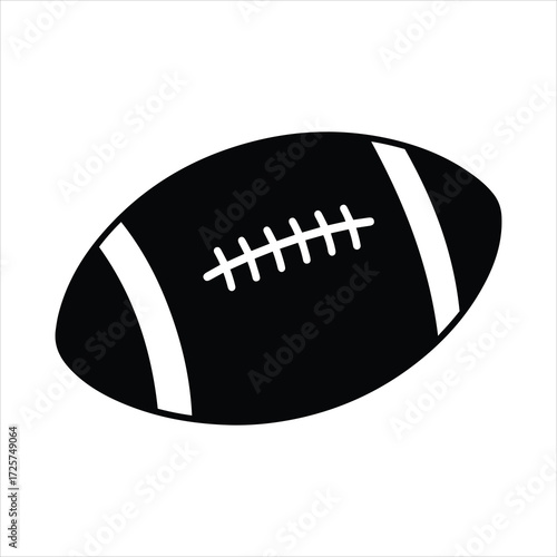 Classic american football sport object with laces and stripes isolated simple graphic design