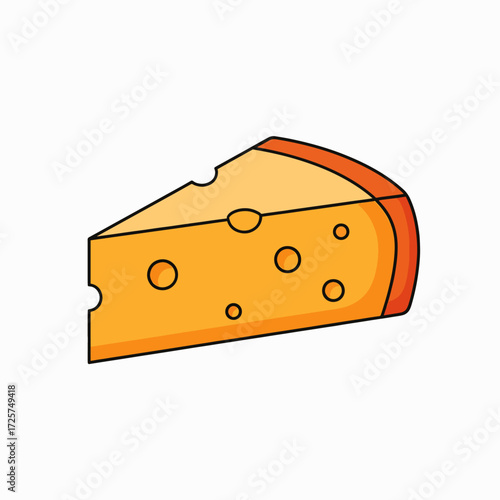 A Delicious Wedge Of Yellow Cheese With Small Round Holes On A White Background