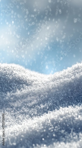 Snowy Landscape With Glistening Frost Under Winter Sunlight