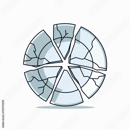 A Broken Plate Scattered into Many Pieces Illustrating the Concept of Disaster