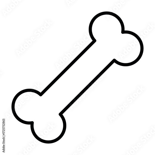 Minimalist Bone Icon – Vector Illustration