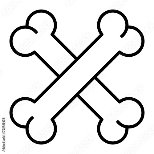 Minimalist Bone Icon – Vector Illustration