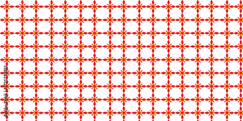 Seamless Retro Pixelated Geometric Pattern Orange and Red Ornate Tiles