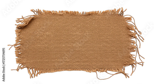 Wallpaper Mural Rustic Burlap Fabric Patch with Frayed Edges. Torontodigital.ca