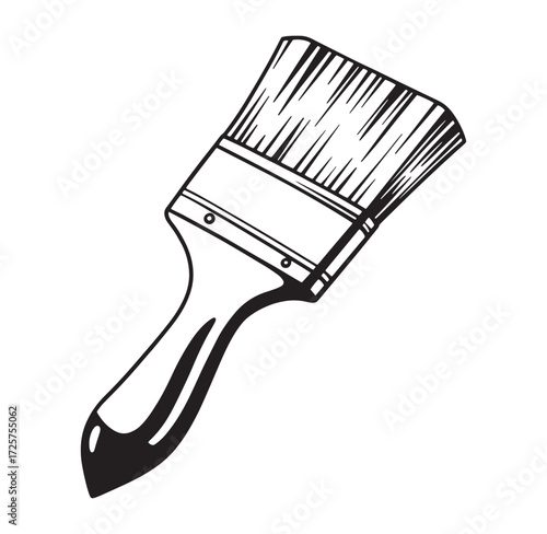 Simple black and white brush illustration suitable for painting and artistic projects