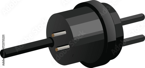 Black Electrical Plug Power Cable Connector