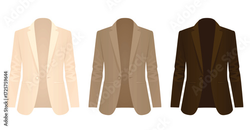 Brown  business tuxedo set. vector illustration	
