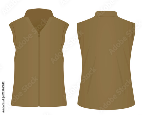 Brown work vest. vector illustration	