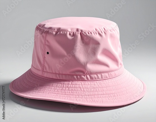 Stylish pink bucket hat, perfect for sunny days and casual outdoor activities, offering sun protection and a trendy look