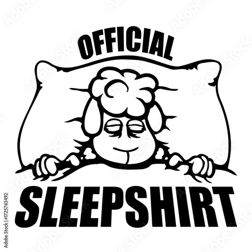 Sheep Official Sleepshirt Sleep Shirt Bed Night Funny Quote Saying Text Sheepshirt