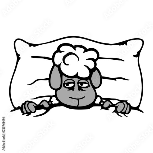 Sheep Exhausted Tired Under Bed Duvet Pillow Sleepless Sleepy Farm Animal