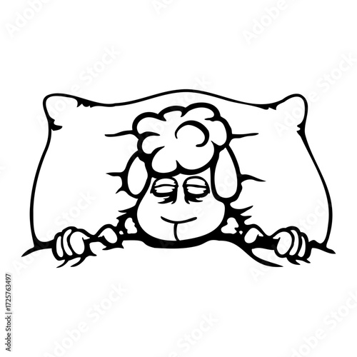 Sheep Exhausted Tired Under Bed Duvet Pillow Sleepless Sleepy Farm Animal