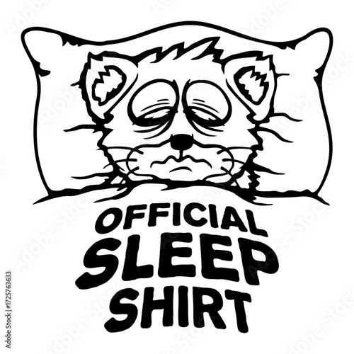 Cat Pet Official Sleepshirt Sleep Shirt Bed Night Funny Quote Saying Text