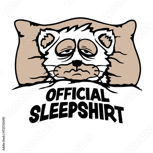 Cat Pet Official Sleepshirt Sleep Shirt Bed Night Funny Quote Saying Text