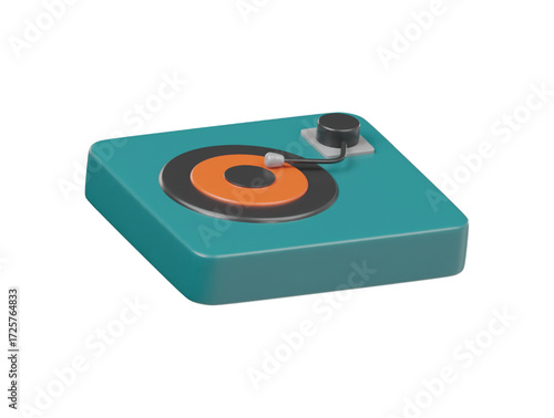 3d turntable music icon rendering