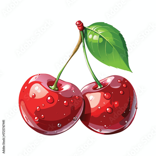 Ultra Realistic 8K Close Up of Fresh Red Cherries