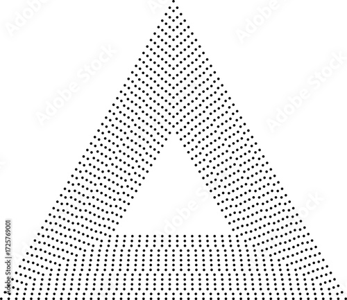 Triangular dotted frame with fourteen concentric outlines, all drawn with identical thickness.