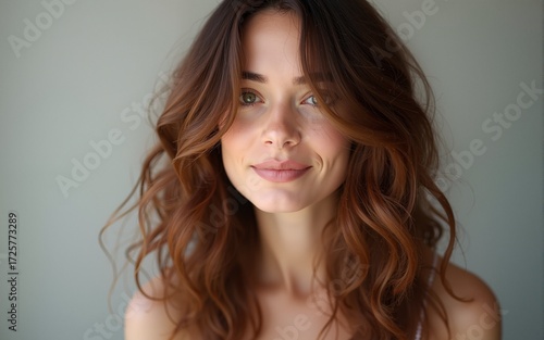Wallpaper Mural Warm chestnut brown long wavy hair with a tousled look natural and soft hairstyle. High quality Torontodigital.ca