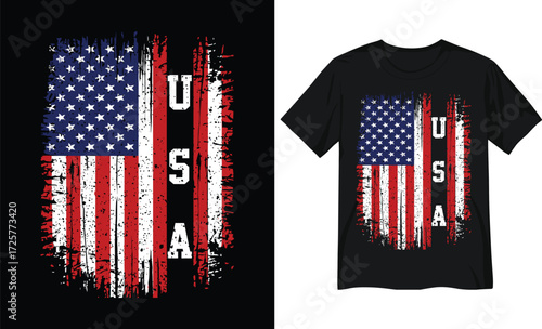 Grunge American Flag USA Graphic Design