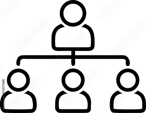 Hierarchical Structure Icon: One Superior and Three Subordinates.