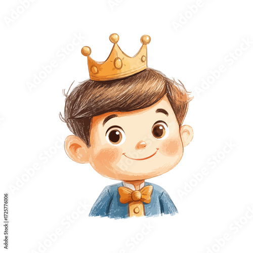 cute prince hand drawn illustration
