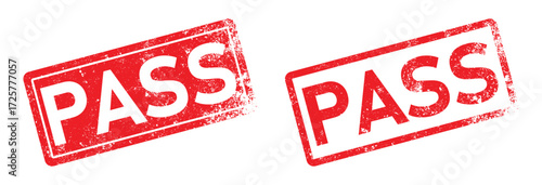 Red Pass Stamp Illustration with Distressed Style