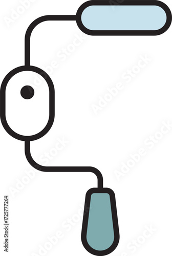 Manual hand drill icon with flat design