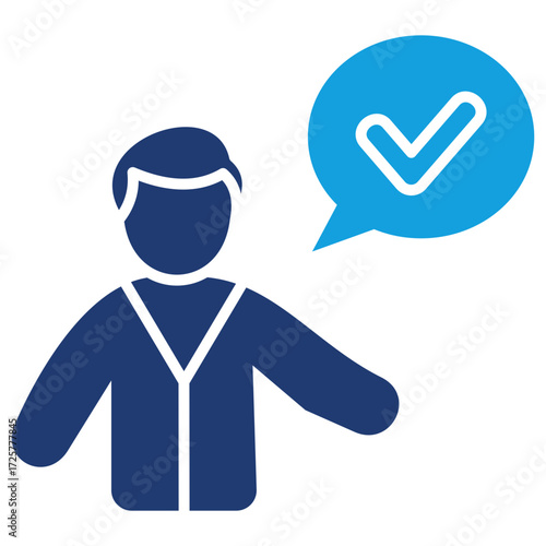 Accept Flat Blue Icon