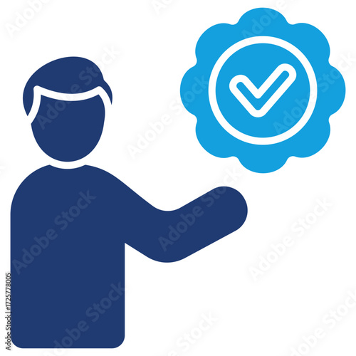Endorse Flat Blue Icon