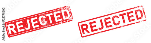 Rejected Stamp Vector Illustration: Red Inked Prohibit Sign