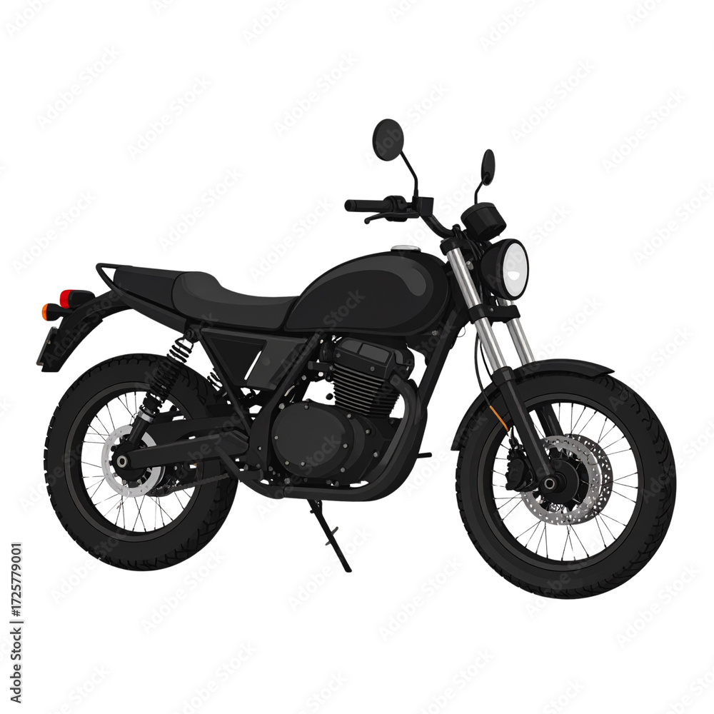 Fototapeta premium Illustration of a black motor bike