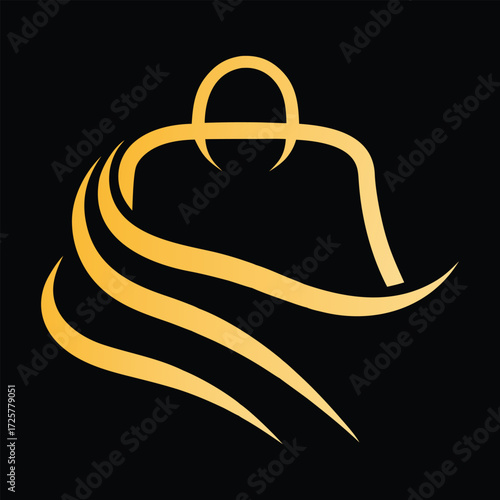 Elegant golden abstract shape symbolizing luxury and sophistication