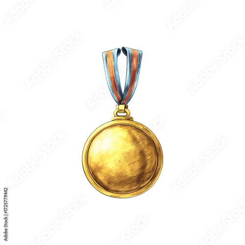 gold medal hand drawn illustration