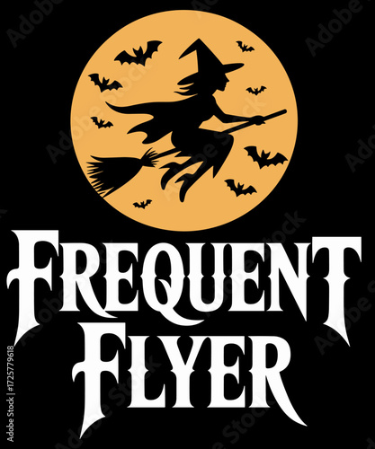 Retro Frequent Flyer Cute Witch Halloween Lover
