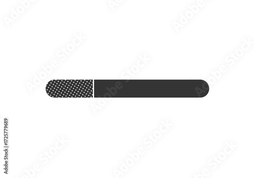 A gray cigarette with a patterned filter is shown
