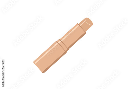 A tancolored cylindrical concealer stick with a smooth finish positioned diagonally
