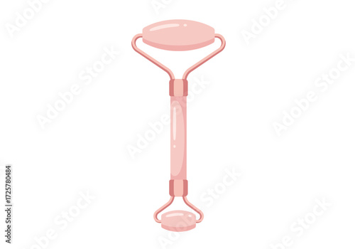 Pink facial roller with handle