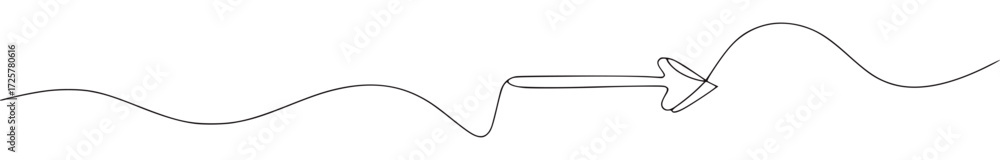Obraz premium Abstract curved line drawing with arrow element black and white minimalist