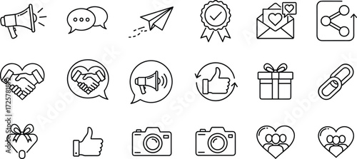 A set of four linear icons representing dental care, illustrating concepts like tooth decay, brushing, germ protection, and oral hygiene for a healthy smile