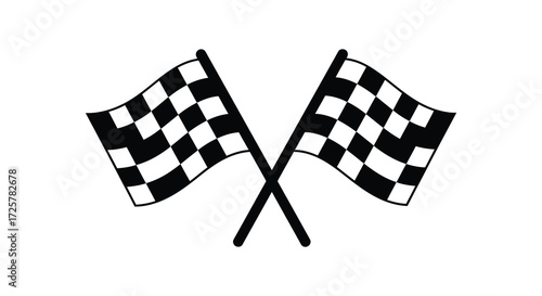 Crossing checkered flags illustration a distinct racing symbol silhouette