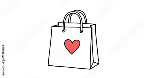Shopping bag with heart