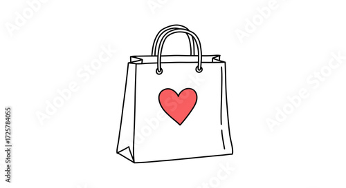 Shopping bag with heart